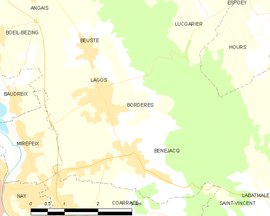 Mapa obce Bordères