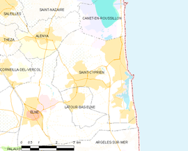 Mapa obce Saint-Cyprien