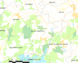 Mapa obce Rilhac-Lastours