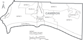 Kaart van Cameron Parish