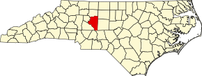 Davidson County na mapě Severní Karolíny