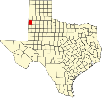 Locatie van Bailey County in Texas