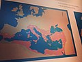 Mapa de l'Imperi Romà d'Orient en el seu apogeu (ca. 555) exhibit a l'entrada del museu