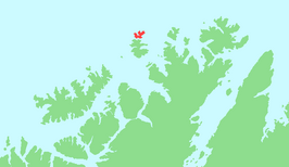 Kaart van Ingøya Fávle-Iččát