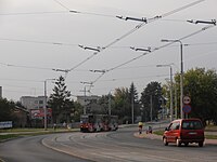 Doppeltraktion Konstal 105Na als Linie 3 auf der Orkana-Straße
