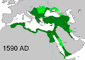 L-Imperu Ottoman fl-akbar firxa tiegħu fil-Lvant Nofsani, inklużi l-istati klijenti tiegħu (1509).