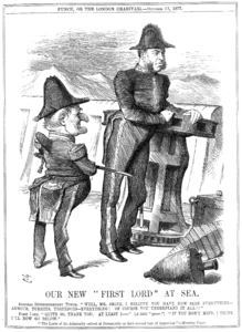 Political cartoon of William Henry Smith, by John Tenniel (edited by Adam Cuerden)