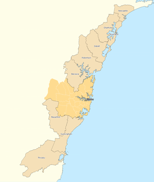 Divisions of the House of Representatives outside Sydney