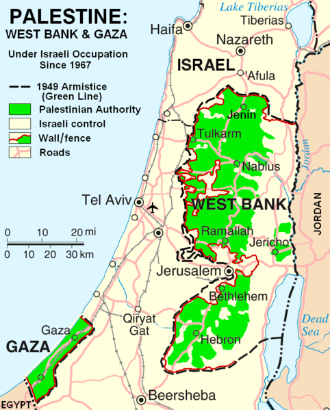 Map Of Jerusalem And Bethlehem. (ethlehem, ramallah, jericho