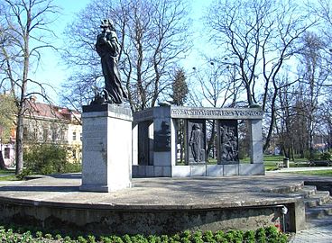 Скульптурная композиция Яна Гуса, скульптор Франтишек Билек, Табор, Площадь Гуса (1928)