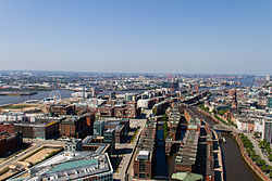 zahodni del HafenCity in Speicherstadt (2013)