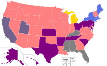 Republican presidential primary delegate map, 1968.svg