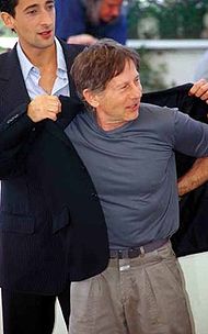 A picture of Adiren Brody and Roman Polanski at the 2002 Cannes Film Festival