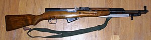 The SKS is a semi-automatic Russian rifle