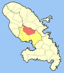 Location of the commune (in red) within Martinique