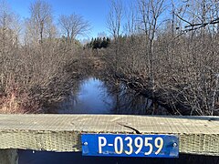 Panel on Bridge P-03959,[4] steel-wood, under embankment (1982), rang du Haut-du-Lac Nord, Saint-Tite