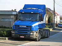 Scania 144L 460 in Sint-Martens-Lierde, Lierde, arrondissement Oudenaarde, Oost-Vlaanderen, Vlaanderen, België