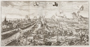 представление осады, гравюра из Theatrum Europaeum, на основе картин Карела Шкрета