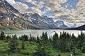 Mary santa Lago en Glaciar Parque Nacional en Montana