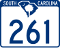 South Carolina Highway 261 marker