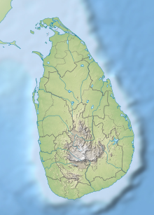 Map showing the location of Udawalawe National Park