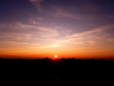 Sonnenuntergang über den Piz Forbesch