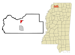 Location of Coldwater, Mississippi