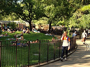 The central knoll at Tompkins Square Park in N...