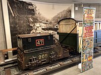紀州鉱山で実際に使われていたバッテリー機関車と客車