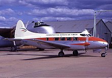 TAT's de Havilland Dove CR-TAG "Manatuto" at Bankstown Airport, Sydney, early 1970s