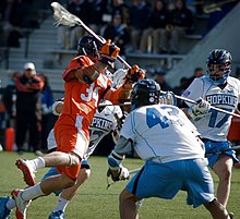 UVA lacrosse has won 11 national championships, including nine national titles since NCAA oversight began. Virginia-UVA-Johns-Hopkins-lacrosse.jpg