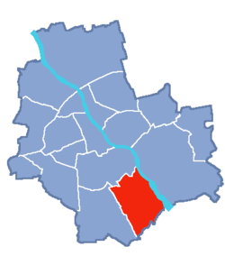 Location of Wilanów within Warsaw