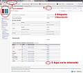 Interfaz de un elemento de Wikidata: (1) Idioma, (2) Etiqueta y descripción, (3) Tabla de interwikis.
