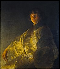 Young Man in a Yellow Robe Jan Lievens, c.1630-1631