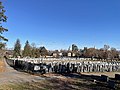 Jewish Section of Zion Hill Cemetery, with downtown Hartford in the distance (November 2021)