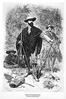 Édouard André during the expedition (by Émile Bayard )