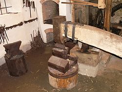 Expozice hamernictví v bývalém vodním mlýně