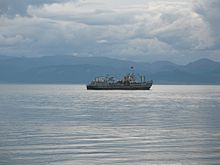 Mongolian ferry Sukhbaatar on Lake Khovsgol in Khovsgol Province Baikal i Khubsugul 332.jpg