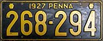 Номерной знак Пенсильвании 1927 года 268-294.jpg