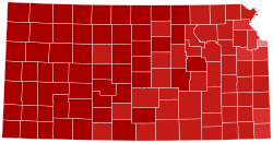 2002 United States Senate election in Kansas results map by county.svg