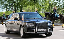 Aurus Senat limousine on inauguration. 2018 inauguration of Vladimir Putin 26.jpg