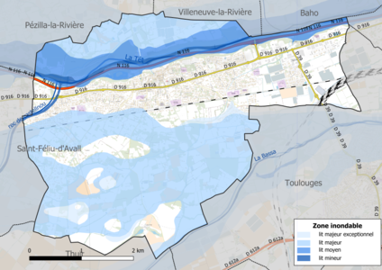 Carte des zones inondables.