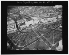 AERIAL VIEW NORTHEAST ON DELAWARE AVENUE CORRIDOR FROM OVER THE U.S. CAPITOL GROUNDS. - Delaware Avenue, Washington, District of Columbia, DC HABS DC,WASH,592-3.tif