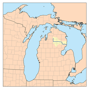 Map of the Au Sable River watershed.