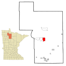 Beltrami County Minnesota Incorporated and Unincorporated areas Redby Highlighted.svg