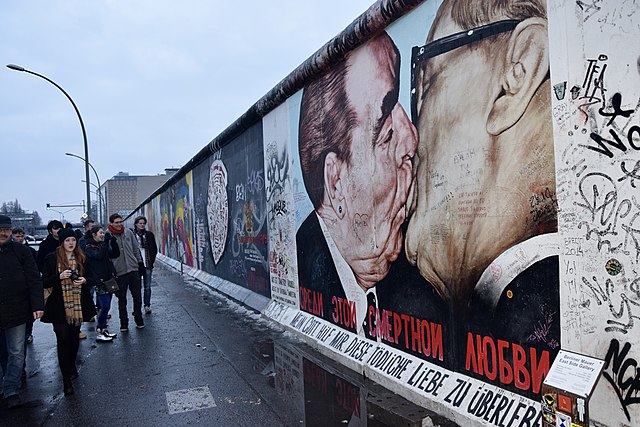 My God, Help Me to Survive This Deadly Love - a picture of Leonid Brezhnev and Erich Honecker in a socialist fraternal kiss.