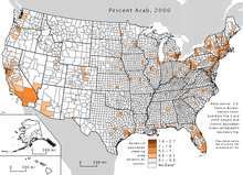 Бюро переписи населения 2000 г., Арабы в США.png