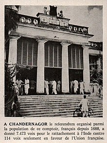 Referendum day in June 1948 Chandannagar referendum day 1948.jpg