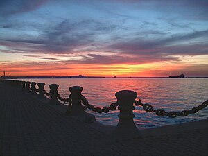 Sunset over Lake Erie from Voinovich Park