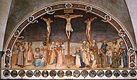Crucifixion et saints, fresque de Fra Angelico.